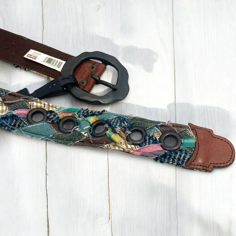 Levi's Big Boys Patchwork & Leather Belt Multicolor & Brown 4094-20 Size Small